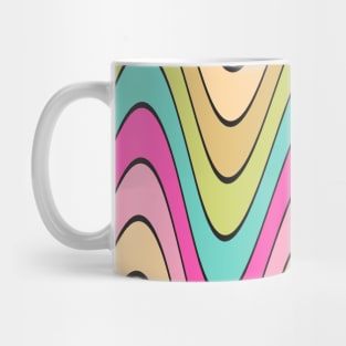 Fun Wavy Retro 70s Abstract Weird Mug